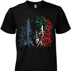 Vasthr x DC Batman & Joker Split Face Graphic Platinum T-Shirt