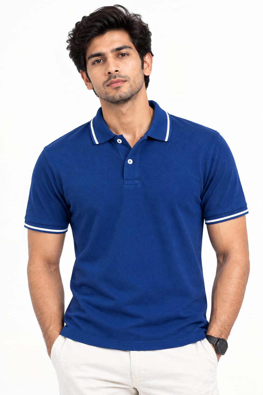 SIGNATURE EDGE Artist Tipping Polo T-Shirt - Royal Blue - Vasthr