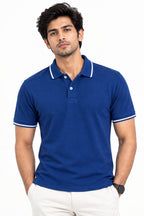 SIGNATURE EDGE Artist Tipping Polo T-Shirt - Royal Blue - Vasthr