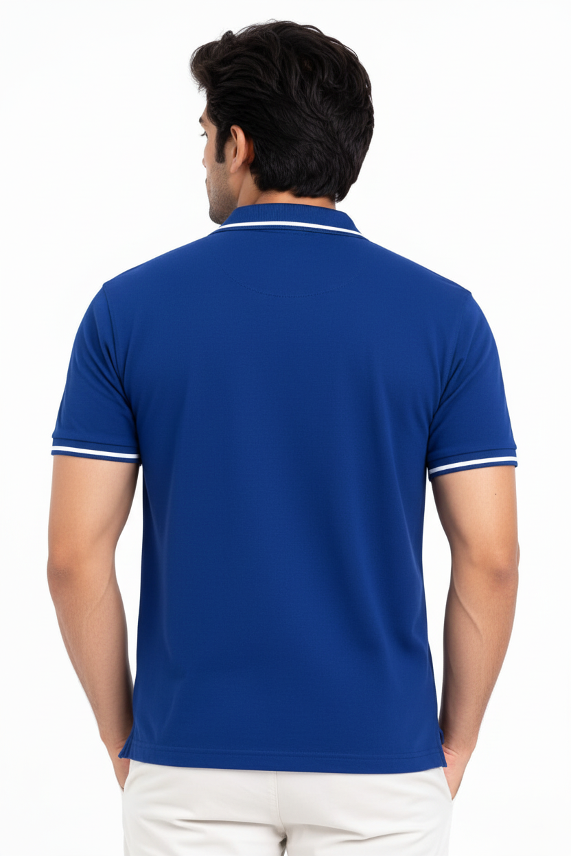 SIGNATURE EDGE Artist Tipping Polo T-Shirt - Royal Blue - Vasthr