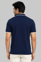 SIGNATURE EDGE Artist Tipping Polo T-Shirt - Navy Blue - Vasthr