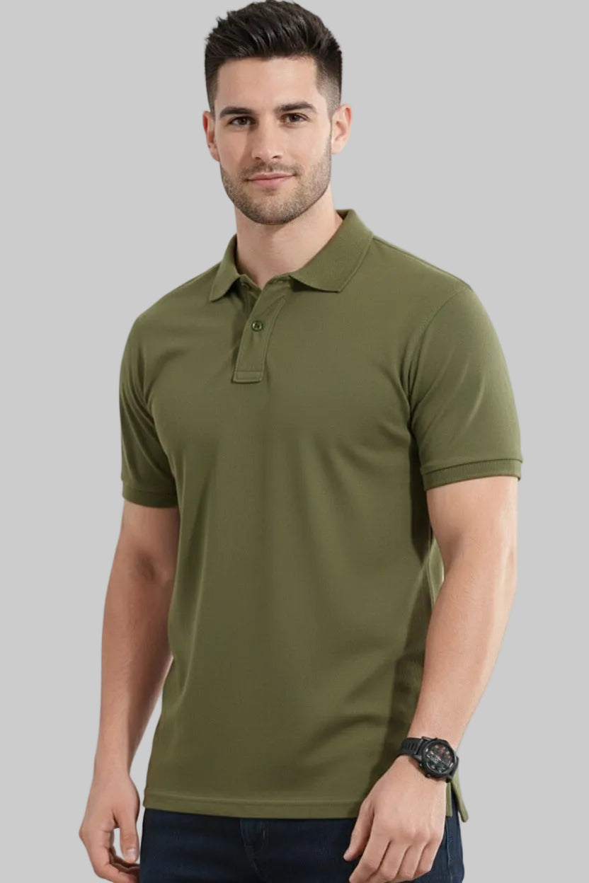 Premium Olive Green Polo T-Shirt - Vasthr