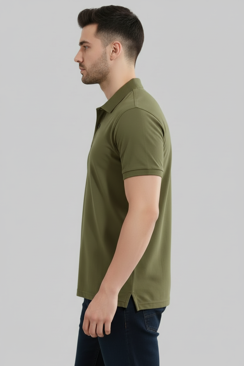 Premium Olive Green Polo T-Shirt - Vasthr