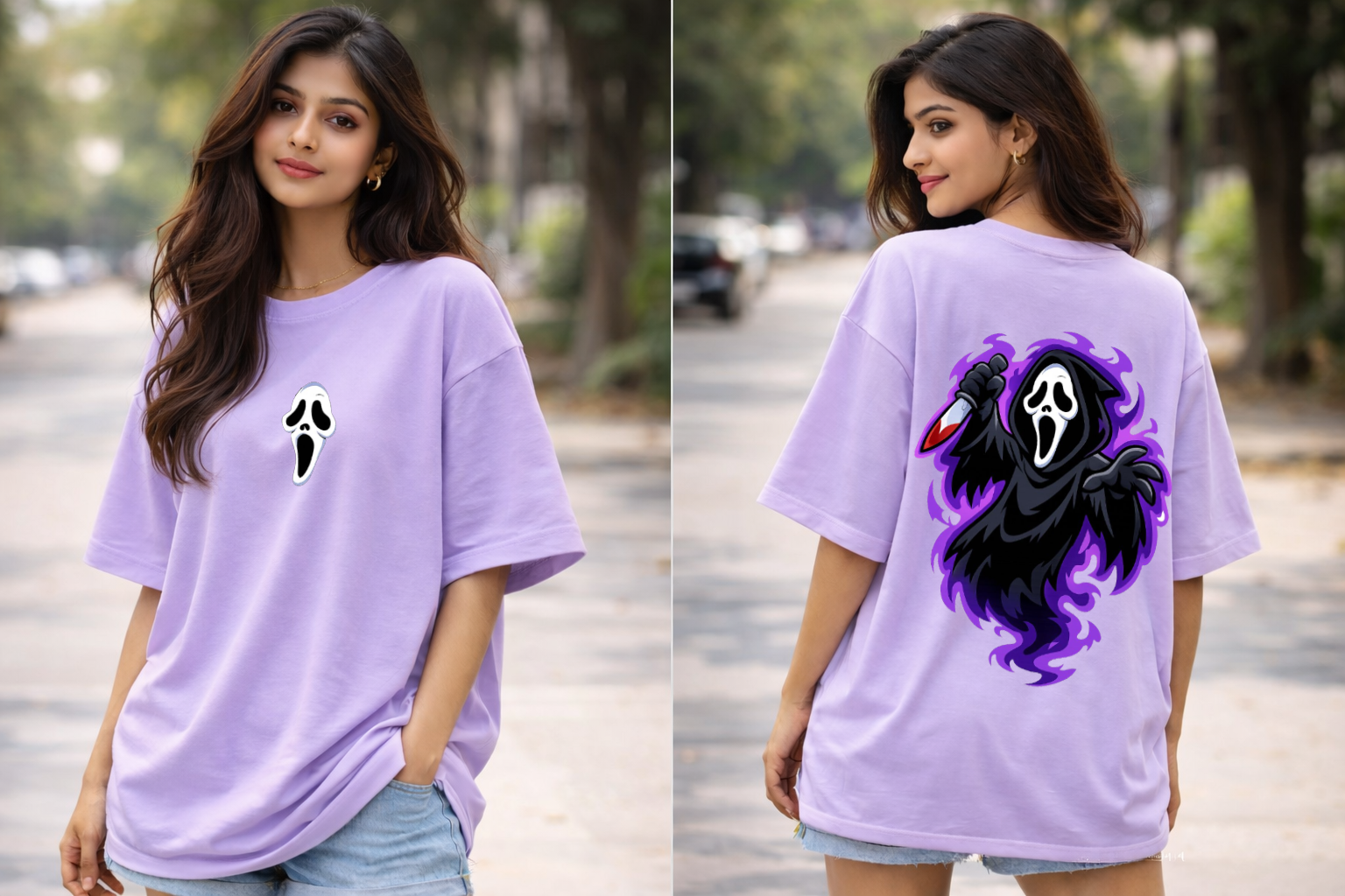 Phantom Pop Oversized T-Shirt – Lavender by Vasthr