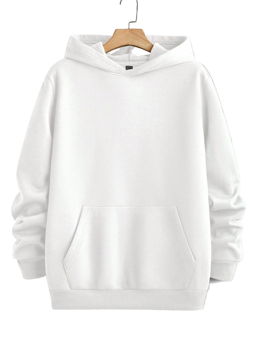 Classic Comfort White Plain Hoodie - Unisex Essential By Vasthr