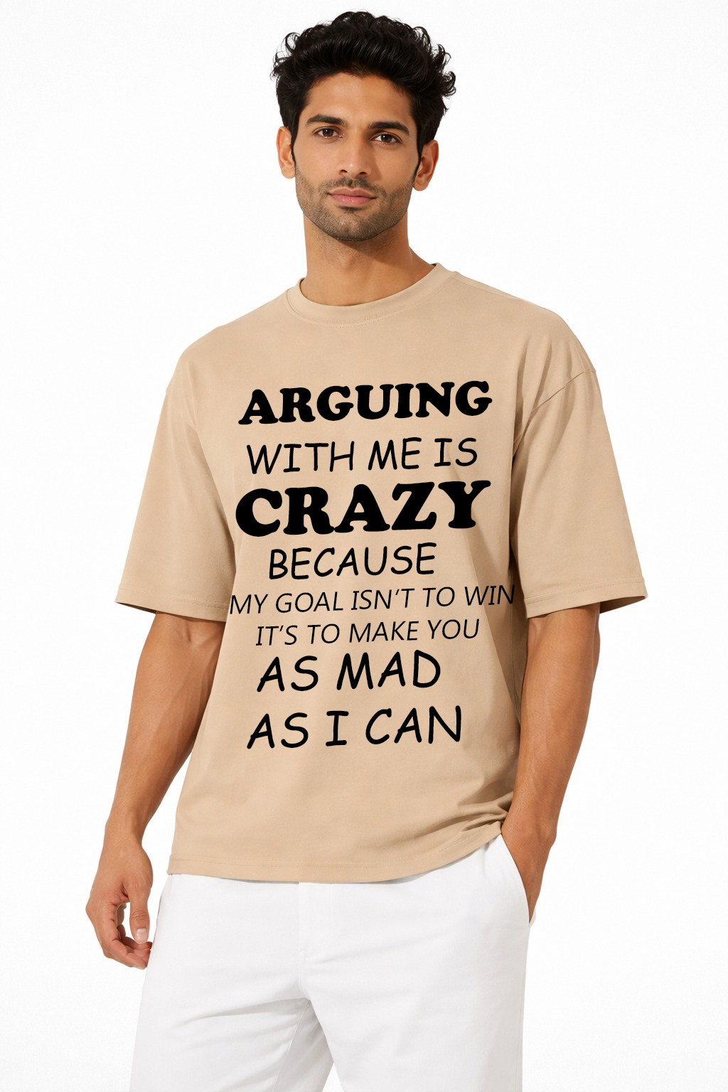 Vasthr “Arguing With Me Is Crazy” Oversized T-Shirt – Savage Statement Edition
