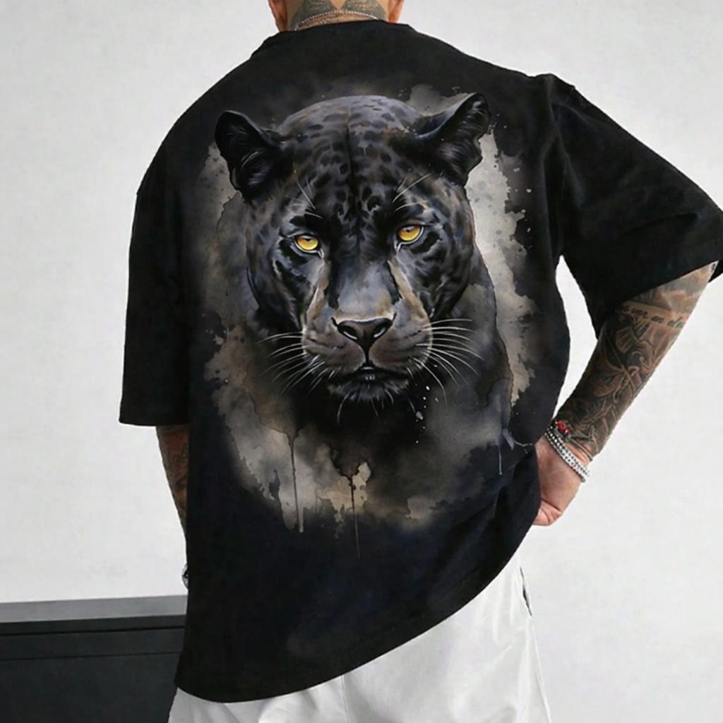 Black Panther Graphic Oversized T-Shirt – Wild Instinct Edition – Black by Vasthr