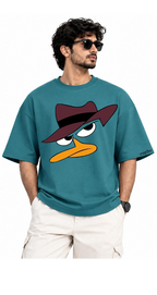 REBEL DUCK Oversized T-Shirt - Teal Blue - Vasthr