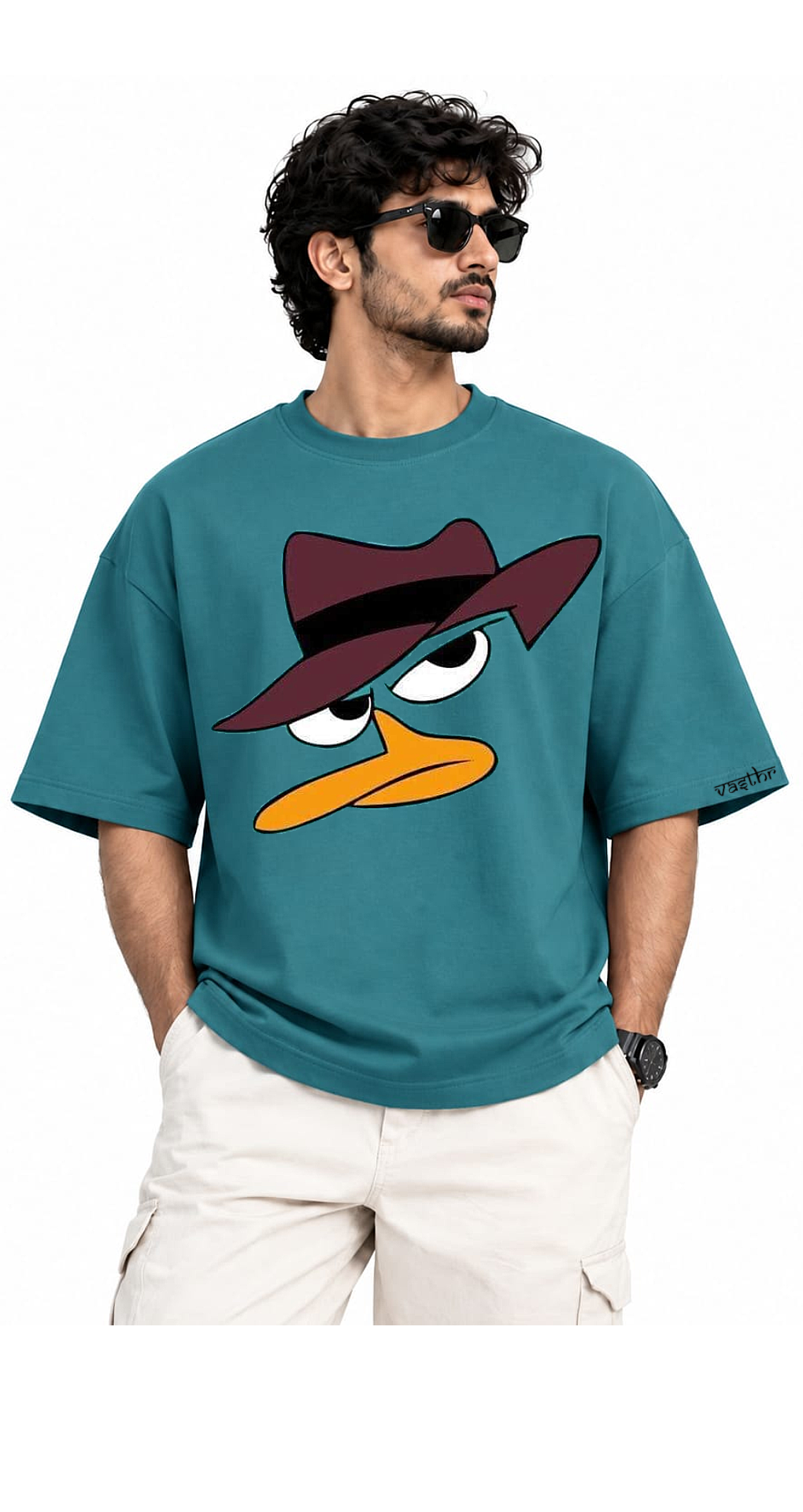 REBEL DUCK Oversized T-Shirt - Teal Blue - Vasthr