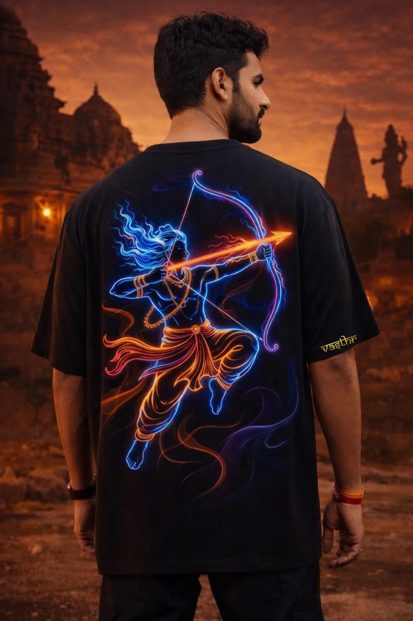 RAM The Divine Archer Oversized T-Shirt – Black – Black by Vasthr