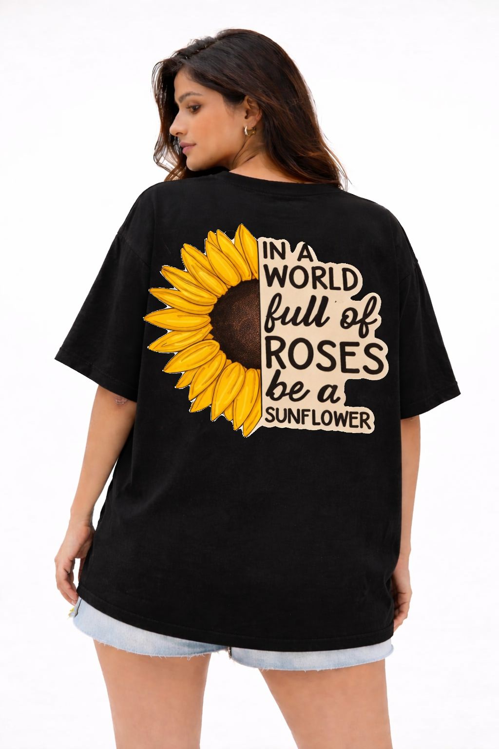 Be a Sunflower Oversized T-Shirt by Vasthr