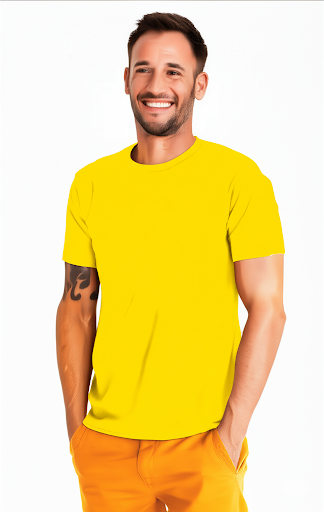 Vasthr The Essential Crewneck Tee - Yellow